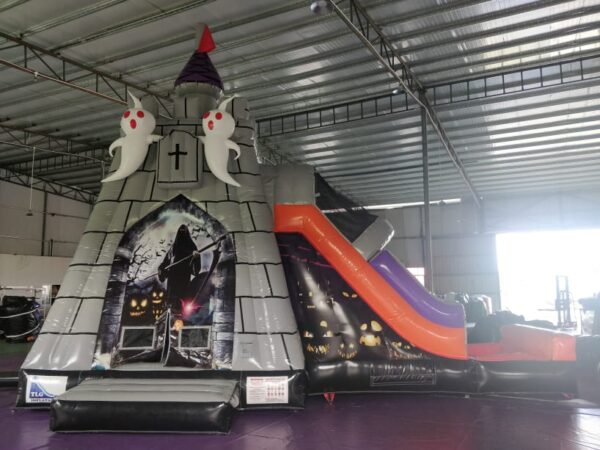 Grim Reaper Ghost Bounce House w Slide (26L 13L 18T)