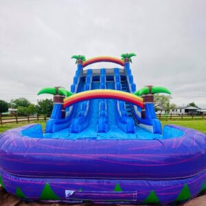 Triple Lane Rainbow Water Slide